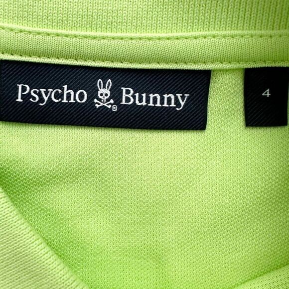 Psycho Bunny Men's Green Polo Shirt Classic Lime Glow Green Size 4 Small - Picture 5 of 7